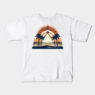 Ancient Egypt Tropical Paradise: Sunsets, Palms, and Exotic Beaches Kids T-Shirt